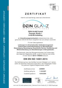 Zertifikat Reinigungsfirma München